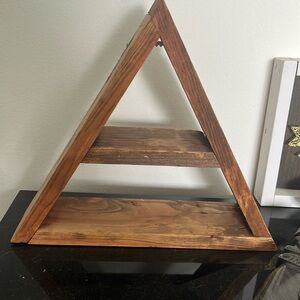 Handmade wooden triangle wall shelf